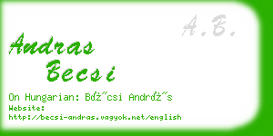 andras becsi business card